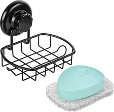 Suction Soap Dish with Hooks - Super Powerful Vacuum Suction Cup Shower Soap Hol