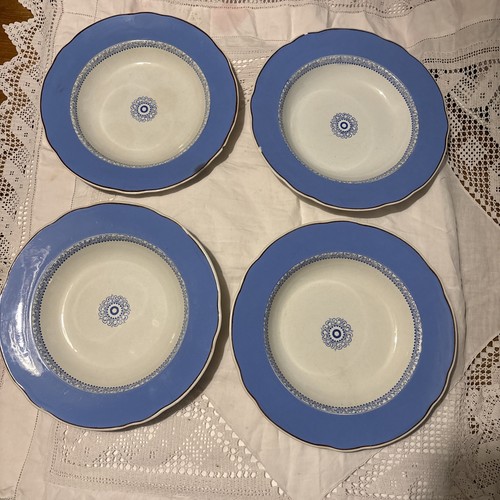 Beautiful Antique Soup Bowls. Crested Hone Soif Qui Mal Y Pense