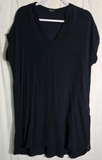 MADEWELL Women's Blue V-Neck Muscle Tank Dress Sz Large Pullover Viscose