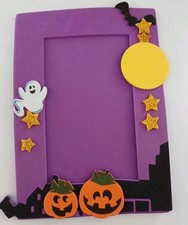 Halloween-themed foam picture frame from a craft kit Lot Of 7 NIB