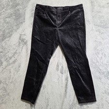 Ann Taylor Skinny Pants Womens Size 16P Black Stretch Casual Flat Front Zip Fly