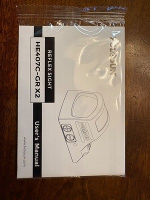 Holosun HE407C - GR X2  Optic OEM Instruction User Manual