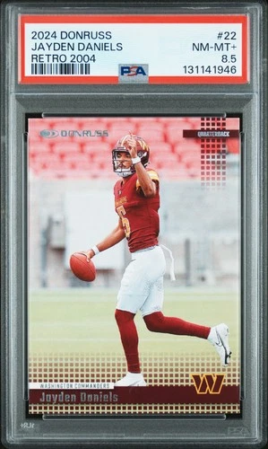 2024 PANINI DONRUSS RETRO 2004 #22 JAYDEN DANIELS ROOKIE RC PSA 8.5