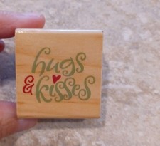 VALENTINE Hugs and Kisses RUBBER STAMP