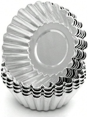 20 Stück Aluminium Eier Tarte Formen Wiederverwendbar Mini Backförmchen Muffin Cupcake Liner