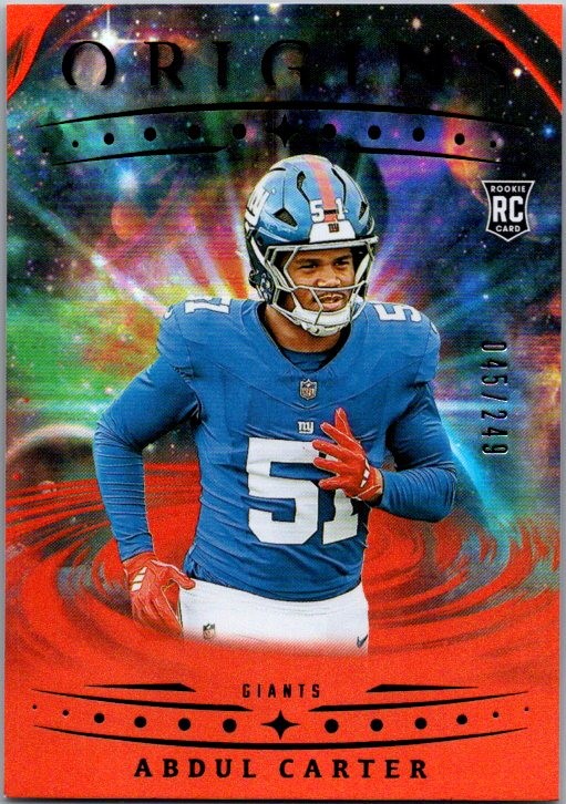 2025 Panini Origins #112 Abdul Carter Holo Orange #/249