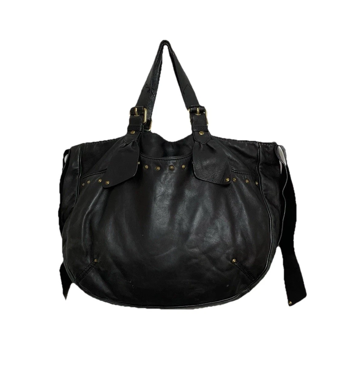 MARC JACOBS leather Black Authentic Tote Bag W Gold-tone Studs Details V.G.CON