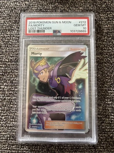 2018 Pokemon Sun And Moon Morty Full Art Lost Thunder PSA 10 212/214