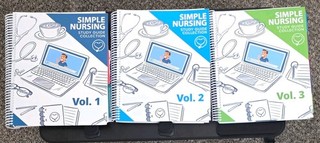 Simple Nursing Study Guide Collection Vol 1 3 Spiral Bound NCLEX Set Like NEW