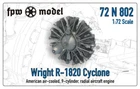 NEW! Wright R-1820 Cyclone aircraft engine (Full) - 1/72 scale resin [72N802]