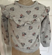 Girl  s 4T DISNEY Minnie Mouse Gray Ruffle Cotton  Polyester Sweatshirt