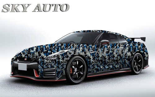 ( 3FT x 5FT ) DIGITAL BLUE Camouflage Vinyl Car Wrap Film Sheet + Free Tools - Picture 2 of 3