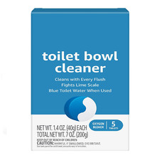 Toilet Bowl Cleaner Blue Tablets with Oxygen Bleach Unscented 5... Free Shippin
