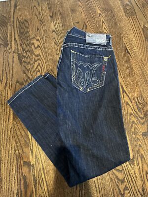 MEK DNM Jeans Men s 36x34 New Paris Slim Straight Dark Blue Indigo Button Fly