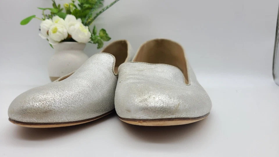 Женские мокасины J.CREW размер 10 Cleo металлик замша сделано в Италии - Изображение 3 из 4