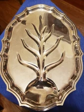INTERNATIONAL SILVER CHIPPENDALE FOOTED MEAT PLATTER/TRAY W/WELL # 6310/16