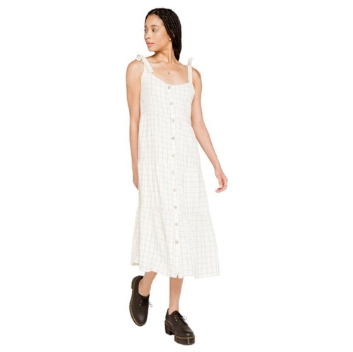 Maxi Vestido para Mujer OVER KLESHAS Algodón Arrugado Bohemio Talla L Beige - Imagen 9 de 14