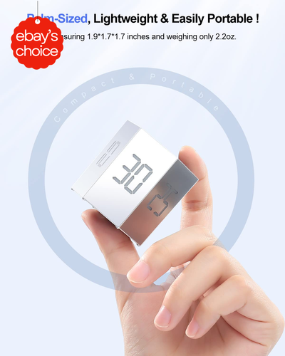 Ticktime Pomodoro Cube Magnetic Timer 3-30Min Mute Gray - Picture 9 of 12