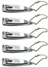 (5) Trim Fingernail Clippers Professional Stainless Steel Sharp Cutter Nail File