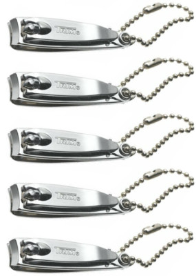 (5) Trim Fingernail Clippers Professional Stainless Steel Sharp Cutter Nail File