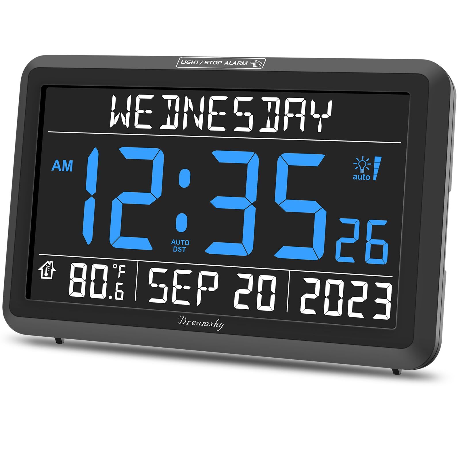 Digital Clock with Date and Day of Week - Large Calendar Clock for Seniors El...
