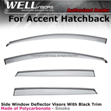 Wellvisors For Hyundai Accent 12-17 Hatchback Side Clip On Deflector Visor Black Wellvisors For Hyundai Accent 12-17 Hatchback Side Clip On Deflector Visor Black