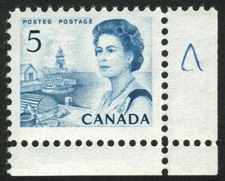 Canada sc#458iii Centennial: Q. Elizabeth II - Fishing Village, HB Dex, Mint-NH