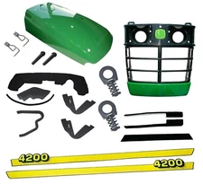 Grille/Upper Hood/Fuel Door Kit/Mounting Seal/CLIP /Sticker fits John Deere 4200