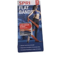 SPRI Flat Band Kit, 3 pack Light Medium Heavy - New