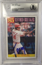 1986 TOPPS TONY PEREZ #205 REDS AUTHENTIC AUTO SIGNED CERTIFIED BECKETT CARD