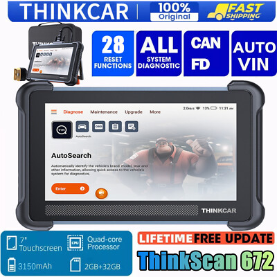  2025 THIINKCAR ThinkScan 672 Pro Auto Diagnostic Tool Full System Active Test
