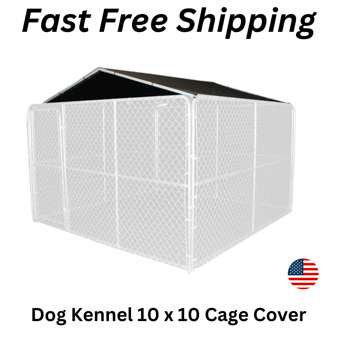 Outdoor Dog Kennel 10 x 10 Cage Cover Large Steel Shade Roof Fence House Canopy
