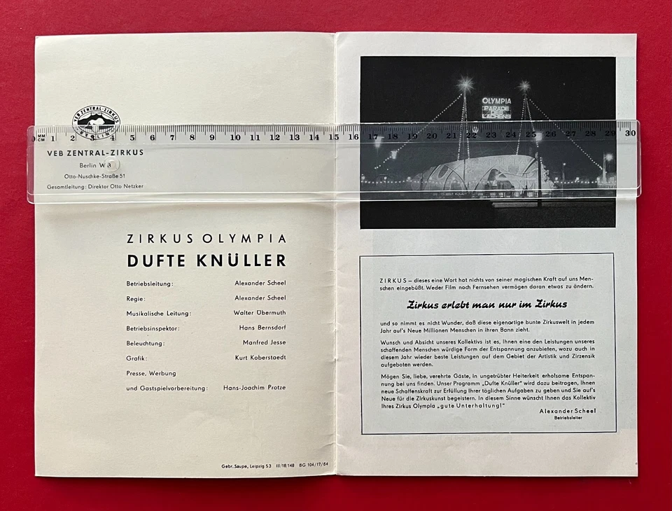 DDR Broschüre ZIRKUS OLYMPIA Saison 1964   ( F228356 - Bild 2 von 4