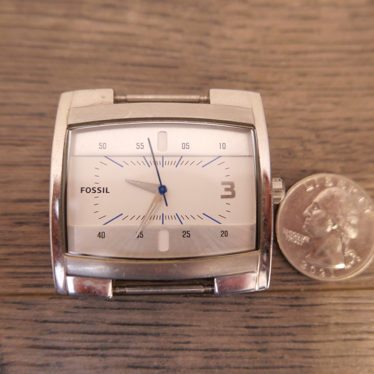 Fossil Wrist Watch JR-9902 BAW 250901 Large Square Stainless Steel