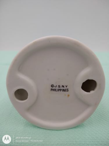 Vintage JSNY Philippines Boy with Guitar Standing Next to Tree Log 4.5"x2.5" 