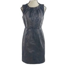 LOFT Sleeveless Sheath Dress Womens Size 2 Gray Textured Iridescent Cocktail
