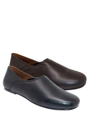 Pack of 2 Real Leather Grecian Slippers with Leather Soles
