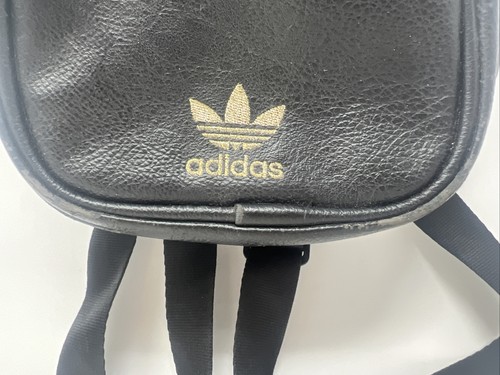 ADIDAS ORIGINALS MINI VEGAN BLACK FAUX LEATHER MINI BACKPACK - Picture 7 of 16