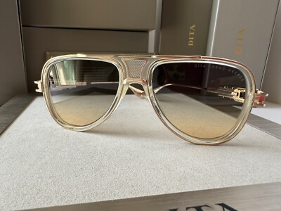 DITA GRAND DECADE DTS460-A-03 Crystal White Gold Gradient Sunglasses Authentic