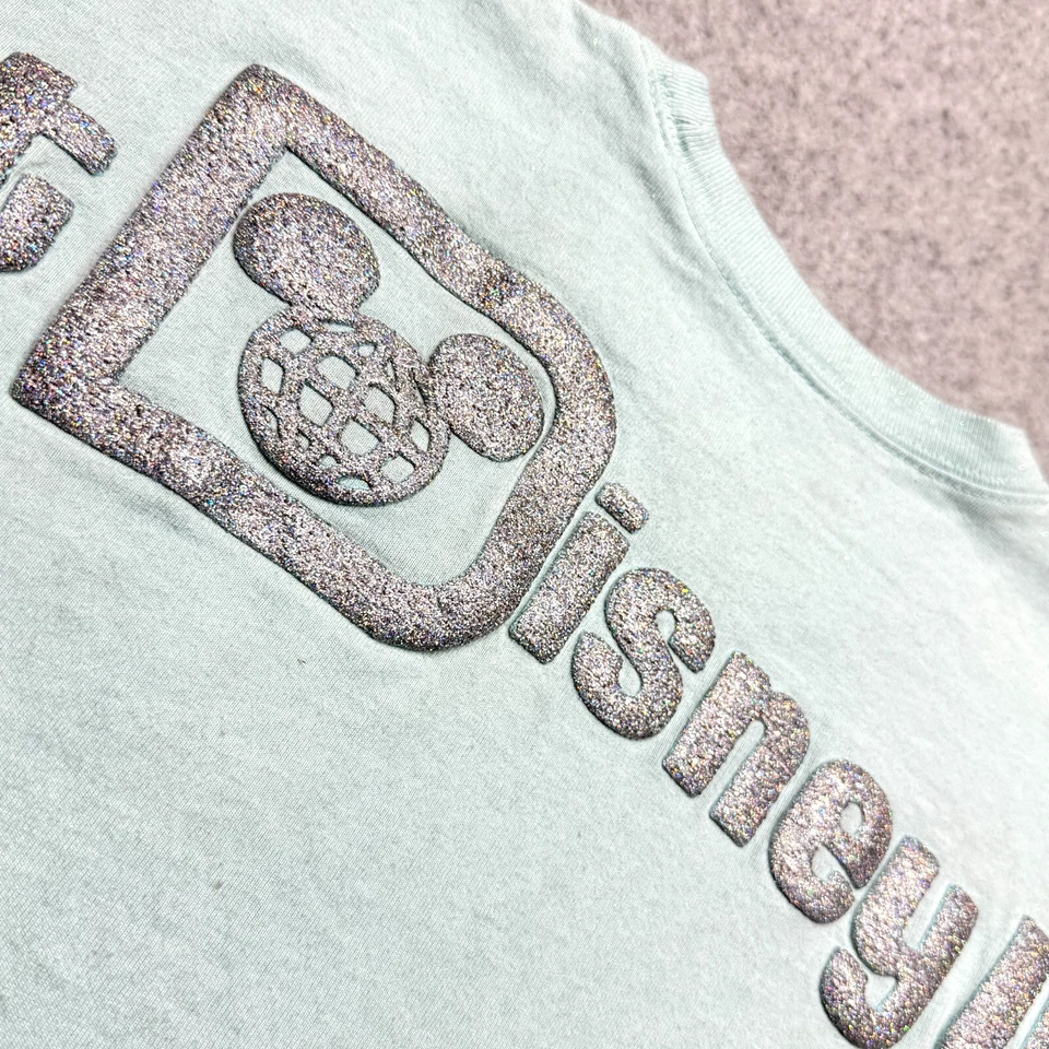Camiseta Walt Disney World Spirit Pequeña Azul Plata Brillo Manga Larga S * Foto 4 de 4