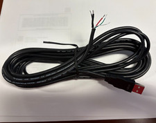 USB-A Male to Bare Wire, 5 Meter, 4 wire plus shielded ground, 28 AWG