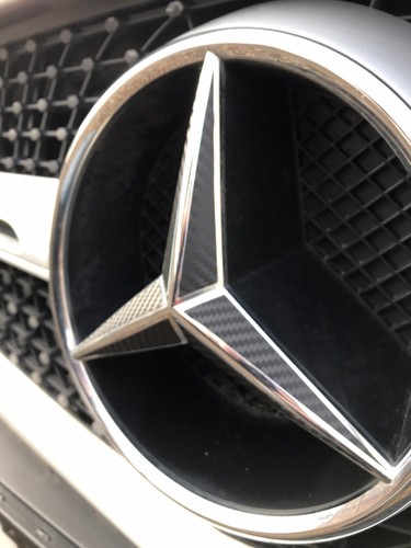 Mercedes Benz GLC GLE GLS Class Carbon Fibre Look Front Grille Star Badge Decal - Picture 2 of 10