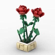 MOC-152127 Rose in a Pot Plant Bouquet for Valentine's Day 574 Parts Gift