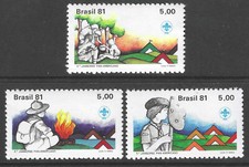 BRAZIL # 1730 - 1732 MNH & P.O. Fresh Boy Scouts Set!  ('25 SCV $1.80)