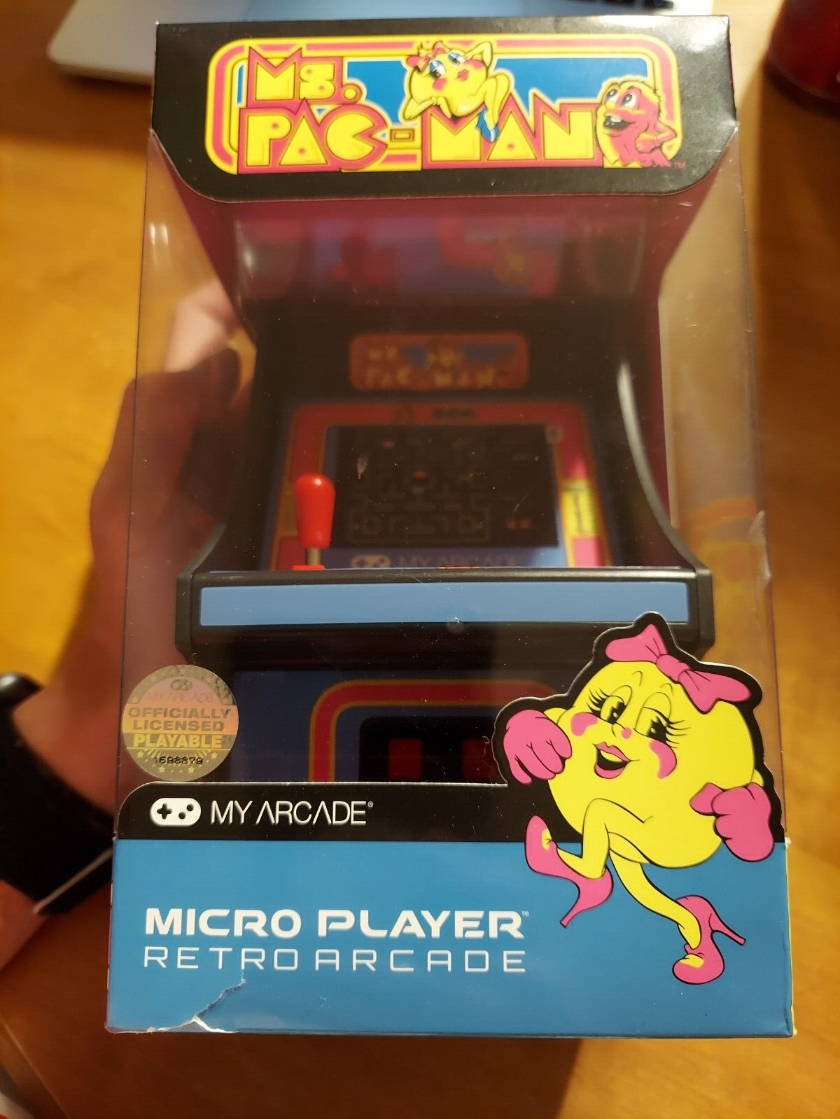 My Arcade Ms Pac-Man Micro Player in Blue and Pink Retro Handheld