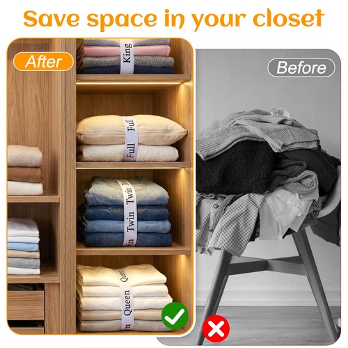 32 Stck. Bettlaken Halter, Bettwäsche Größe Etiketten Bänder für Schrank Organizer, Schließen... - Bild 6 von 7