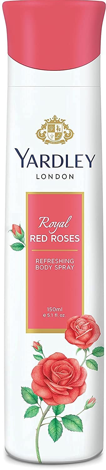 Yardley English Rose, Red Rose, Sandalwood & Jasmine Womens Body Spray/Deodorant