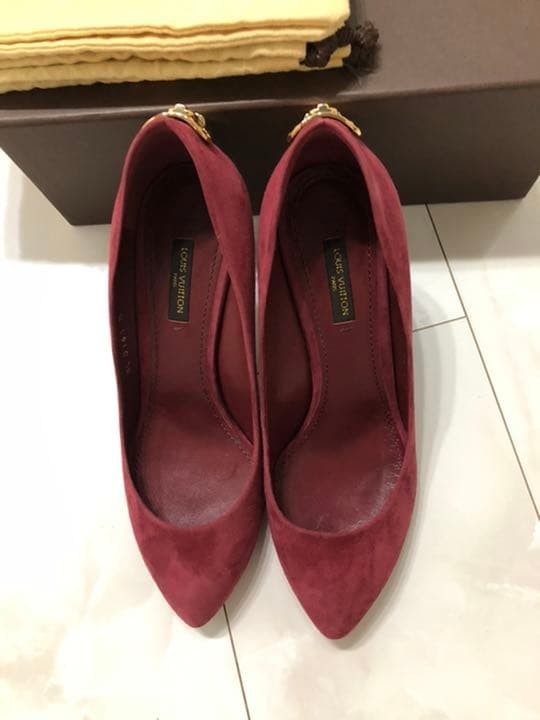 LOUIS VUITTON Heel Pumps Suede Bordeaux EU 36.5 135319K Authentic thumbnail 2
