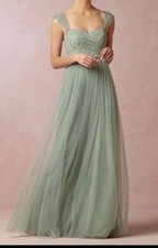 BHLDN Jenny Yoo Collection Juliette Bridesmaid Dress Size 2 Sea Foam Green Lace