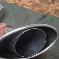 On Sale Stainless Steel 2.25 Inlet Exhaust Tips Oval 6.18x3.5 Out 12 Long